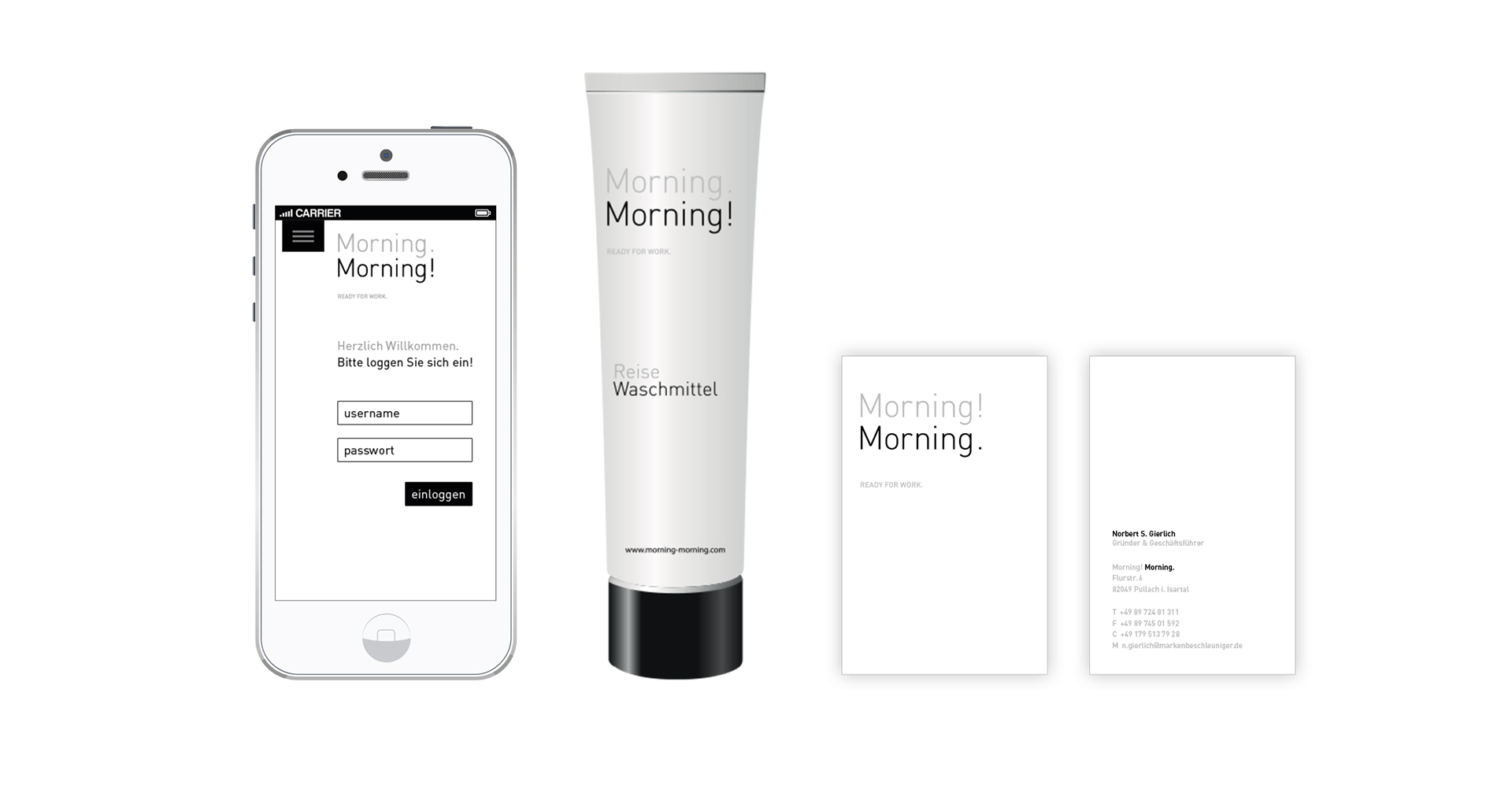 Morning Morning - Ready for work | Corporate Identity | Mobile - Packaging - Visitenkarten