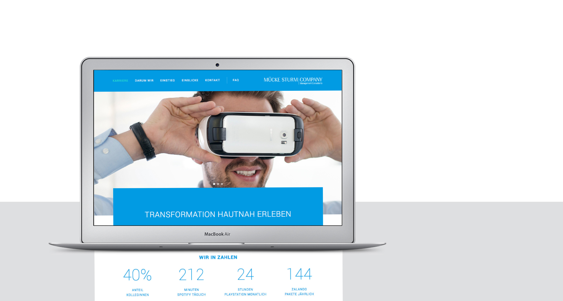 MSC - Mücke Sturm & Company | User Interface - Responsive Webdesign | Laptop