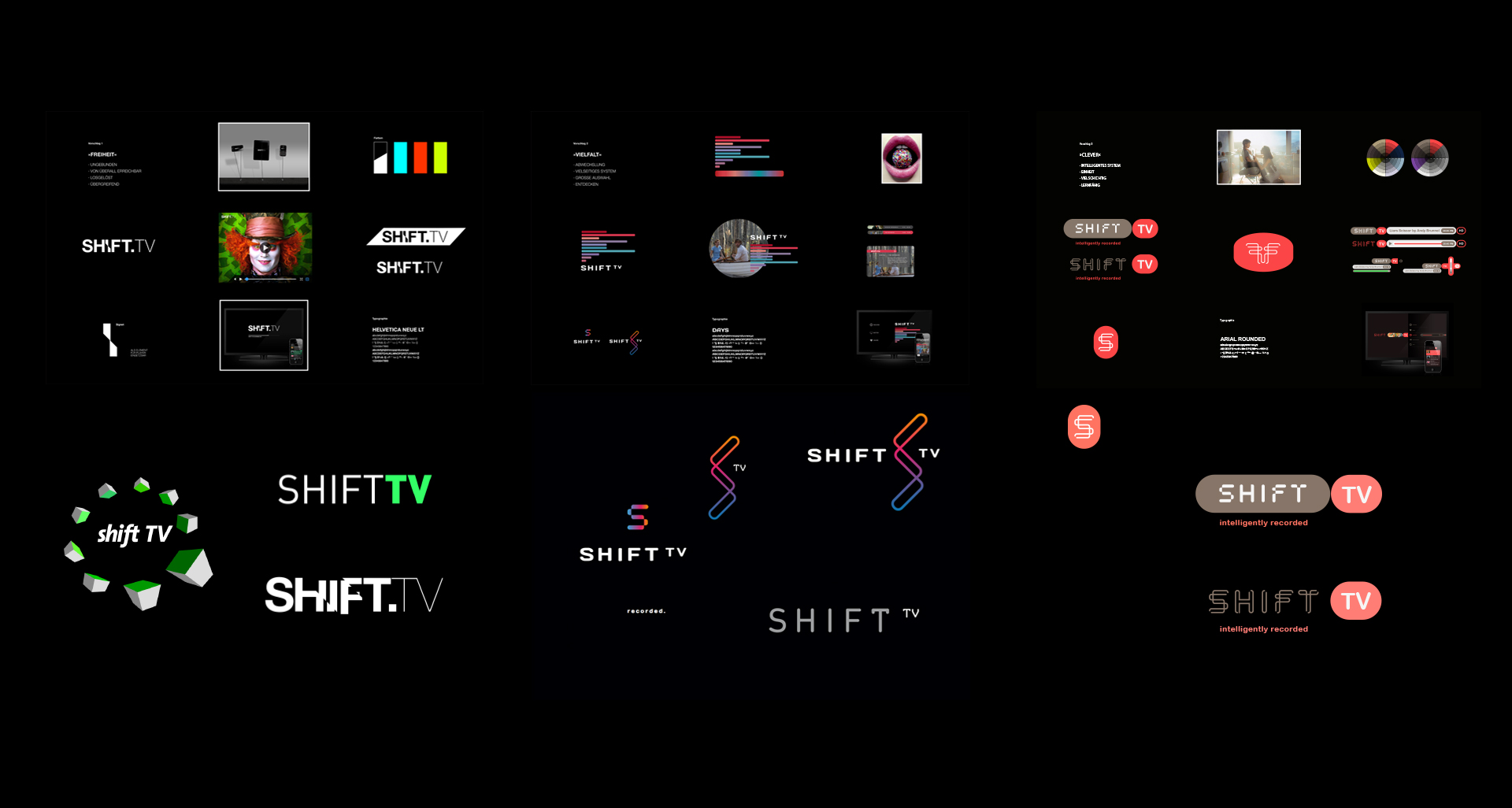 Logo Varianten für ein TV-Sender in München Shifttv Sanmiguel gestalte User Interfaces