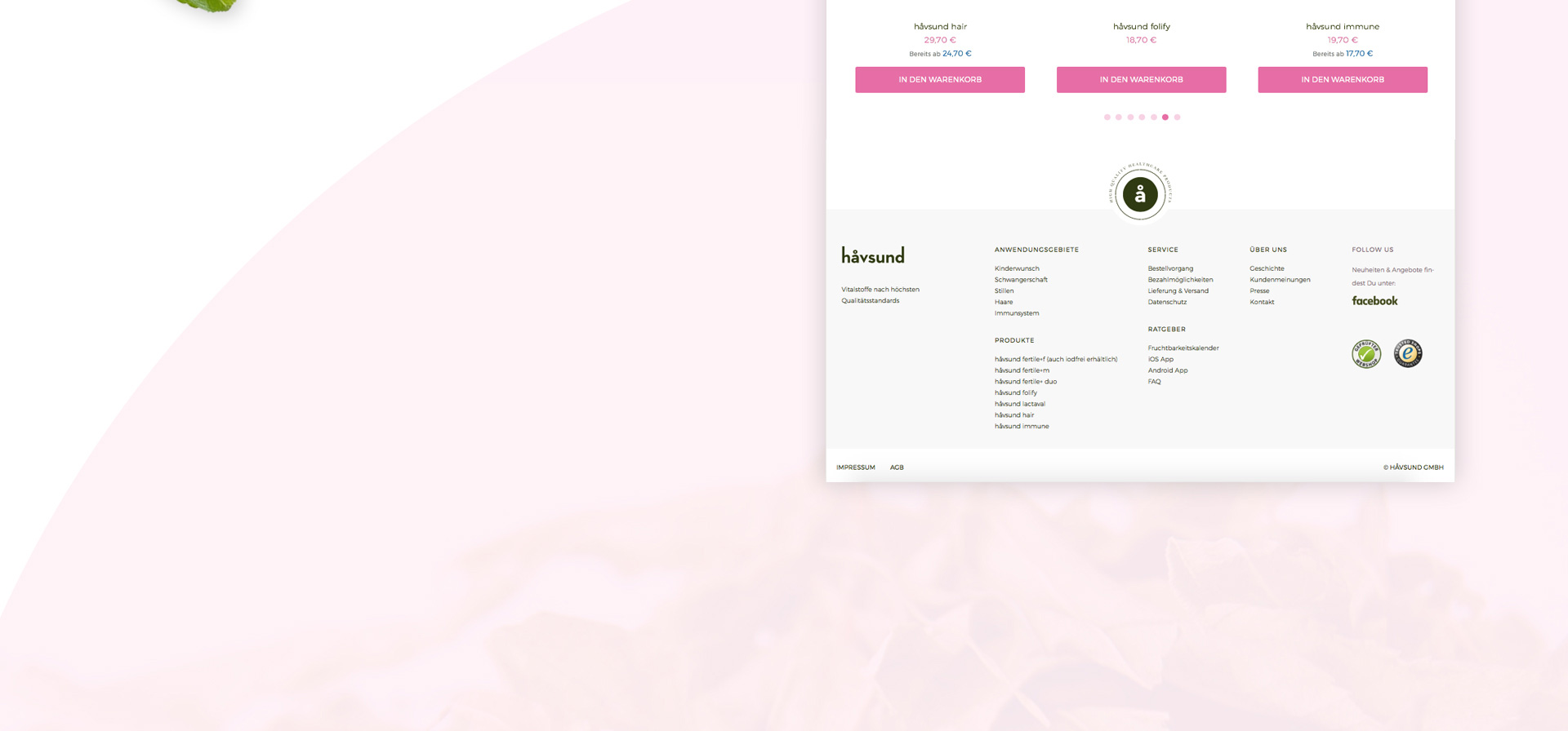 Havsund E-Commerce Design - SANMIGUEL Designagentur - Footer Havsund E-Commerce Design - SANMIGUEL Designagentur