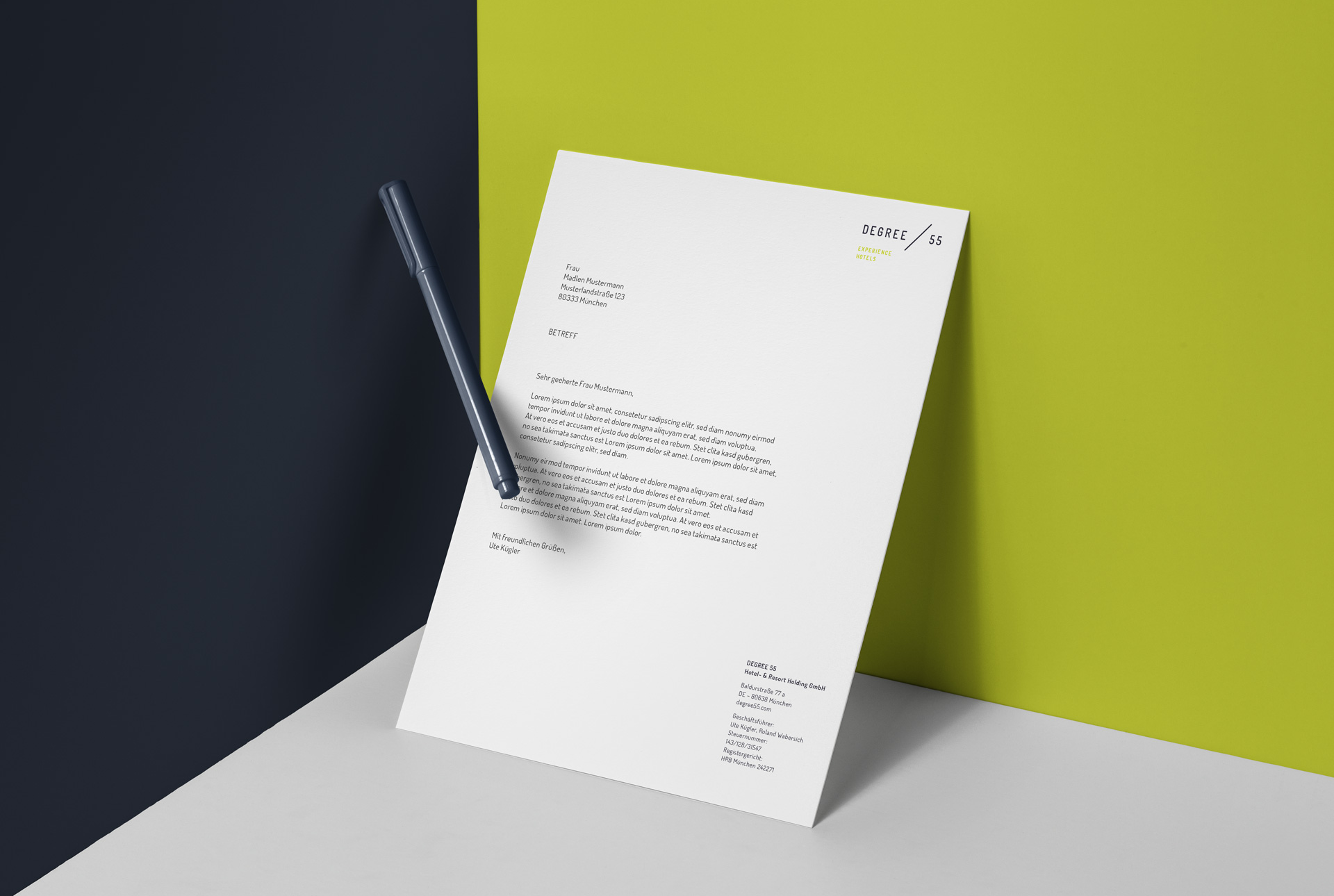 Degree55 – Experience Hotels | Sanmiguel | Corporate Design | Munich Sanmiguel degree55 hotel corporate identity – 13