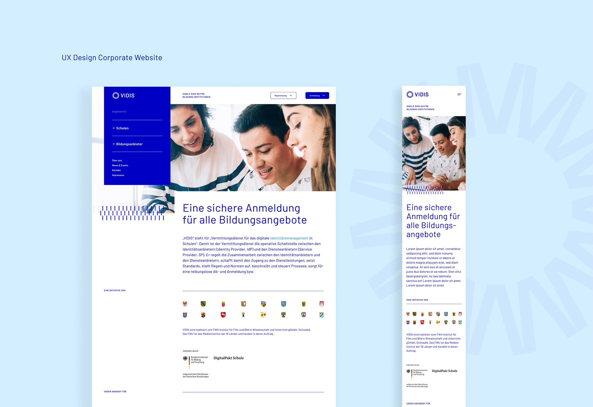 Website UI UX Vidis Websiteaufbau Desktop und Mobile