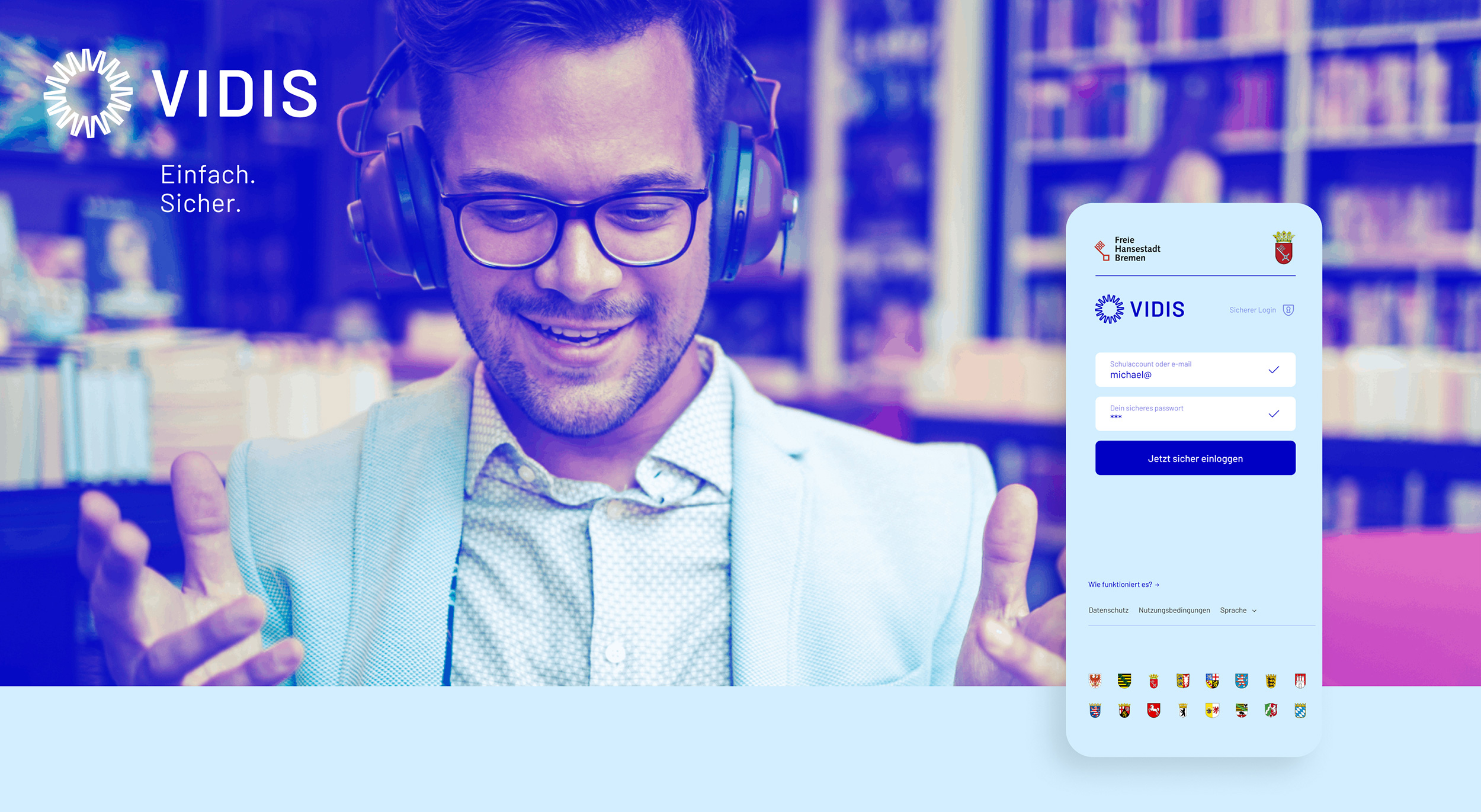 Vidis_branding_UI_App User Interface Vidis - Sigle Sign on