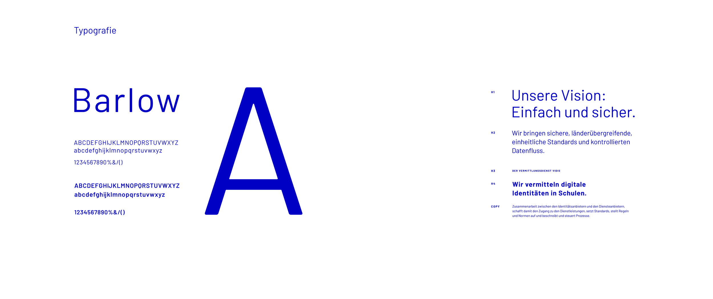 Font Barlow als Corporate Identity Barlow in Regular und Semibold als Typography