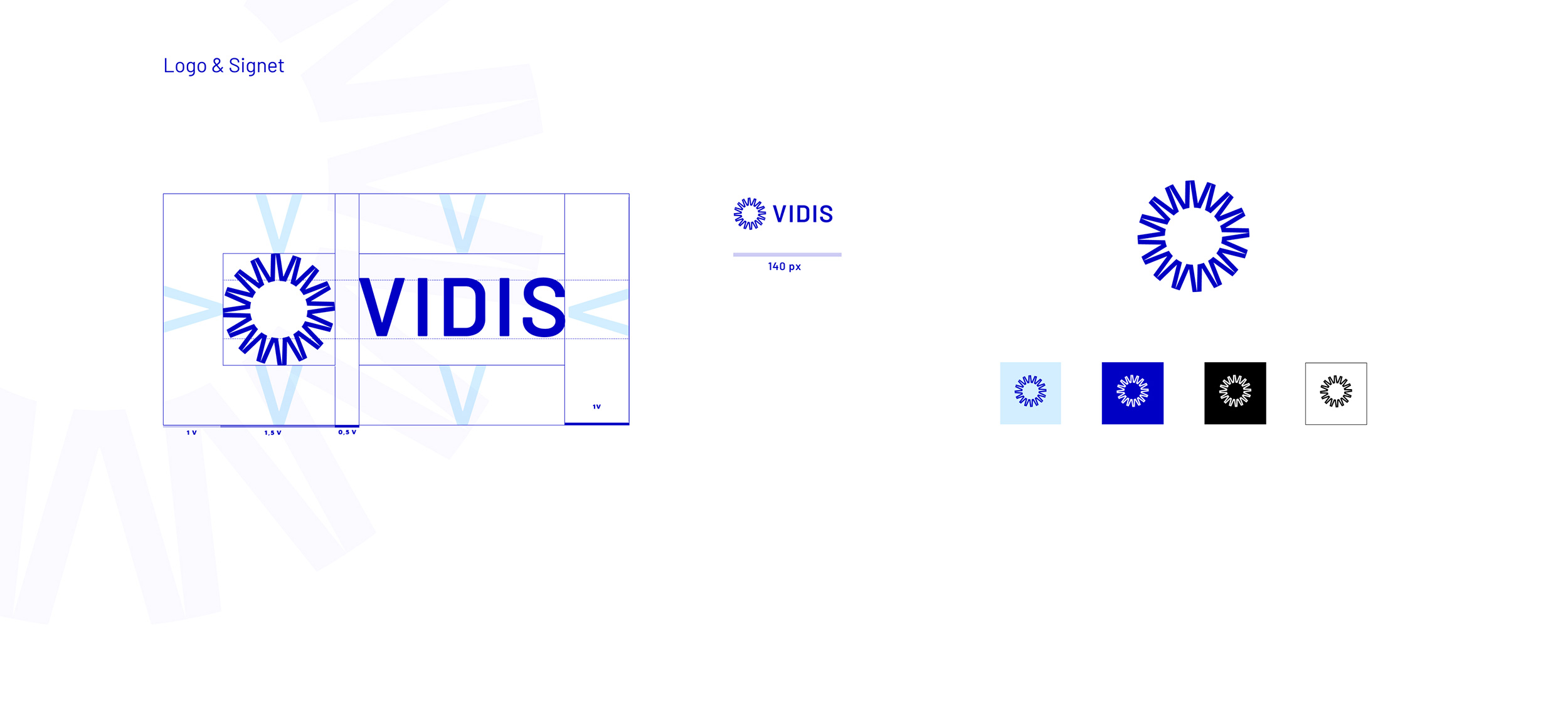 Logo Vidis in unterschiedlichen Größen Logo und Signet in unterschiedlichen Größen und Farben